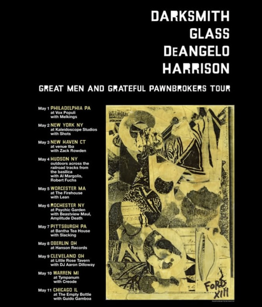 experimental music tour flyer by S*Glass, Darksmith, DeAngelo, Harrison